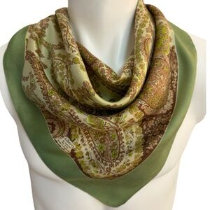 Liberty of London Silk Scarf – England 🇬🇧 - Vintage Paisley Green & Brown